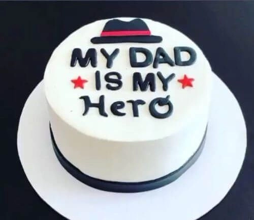 My Dad My Hero Half Kg Vanilla Cake