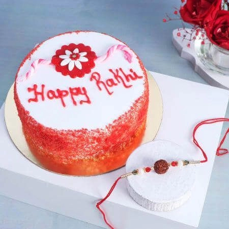 Rakhi with Red Velvet Cake Half Kg