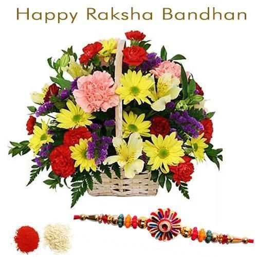 15 Mix Flowers With Rakhi