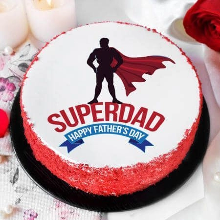 Super Dad Fathers Day Red Velvet Cake Half Kg
